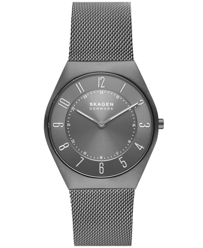 Skagen Men's Grenen Ultra Slim In Gray Plated Stainless Steel Mesh Bracelet Watch, 37mm