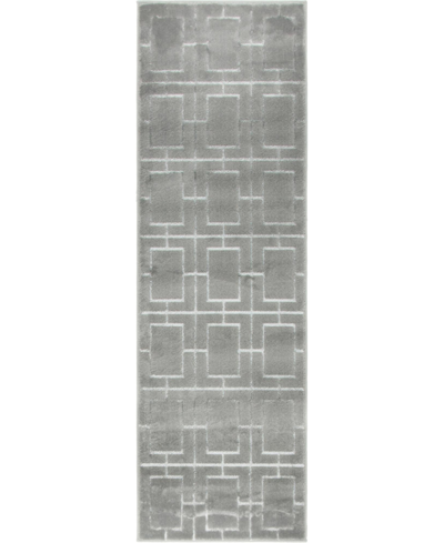 Marilyn Monroe Closeout!  Glam Mmg002 2' X 6' Runner Rug In Gray Silver