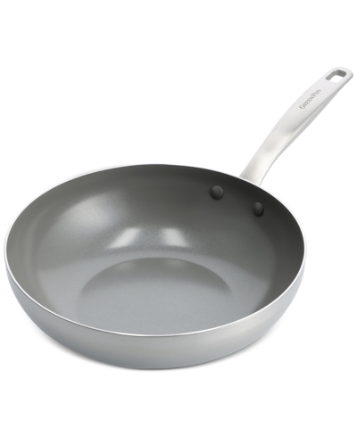 Greenpan Chatham Stainless Ceramic Nonstick Wok, 11" In Stainless Steel
