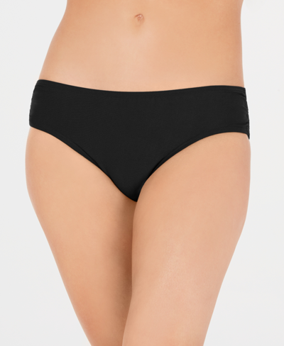 Calvin Klein Womens Liquid Printed Blouson Tankini Top Hipster Bikini Bottoms Women's Swimsuit In Black