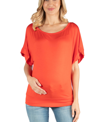 24seven Comfort Apparel Maternity Loose Fit Dolman Top With Wide Sleeves In Animal Print
