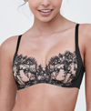 Skarlett Blue Entice Full Coverage Lingerie Underwire Bra 334143 In Black/nylon