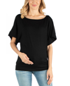 24SEVEN COMFORT APPAREL LOOSE FIT DOLMAN MATERNITY TOP WITH WIDE SLEEVES