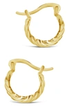 Sterling Forever Croissant Dome Hoop Earrings In Gold