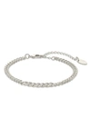 Sterling Forever Winslow Cz Chain Bracelet In Silver