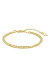 Sterling Forever Winslow Cz Chain Bracelet In Gold