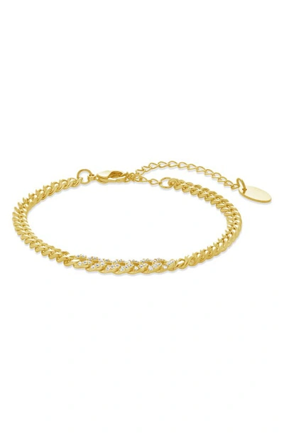 Sterling Forever Winslow Cz Chain Bracelet In Gold