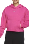Nike Sportswear Oversize Fleece Hoodie In Active Pink/ White/ White