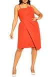 City Chic Enchant Sheath Dress In Tiger Lily
