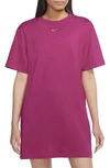 Nike Sportswear Essential T-shirt Dress In Active Pink/ White