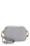 Tory Burch Perry Bombé Leather Cross-body Bag In Bay Gray