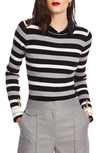 Court & Rowe Stripe Sweater In Rich Black
