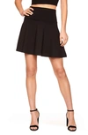 Susana Monaco High Waist Flare Miniskirt In Black