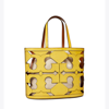 Tory Burch Cutout Logo Small Tote In Limone