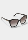 Ferragamo Gancini 54mm Modified Rectangle Sunglasses In Black