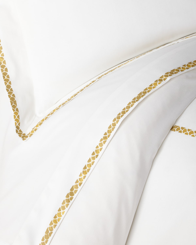 Roberto Cavalli New Gold Plain King Fitted Sheet, White In Multi