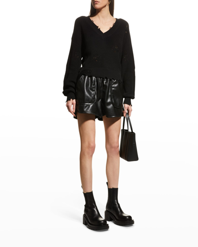 Ser.o.ya Syd Distressed Sweater In Black