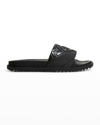 Fendi Embossed Ff Motif Rubber Slides In Black