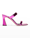 GIUSEPPE ZANOTTI METALLIC DUAL-BUCKLE SLIDE SANDALS