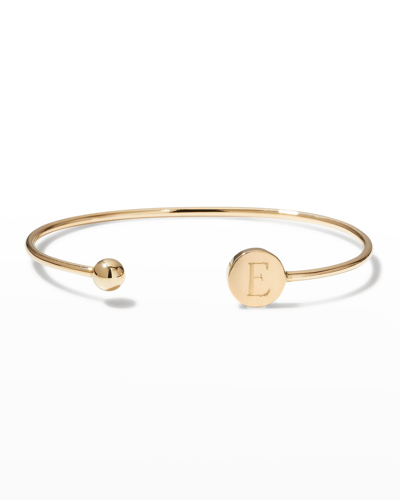 Sarah Chloe Elle 14k Gold Single Initial Bangle