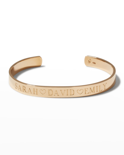 Sarah Chloe Ciela Personalized Engraved Id Bangle In Gold