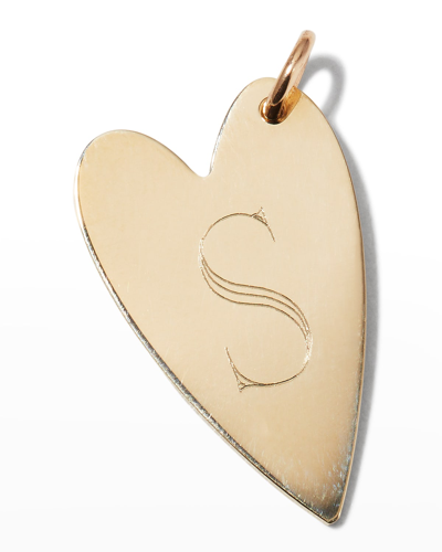 Sarah Chloe Melange 14k Gold Brie Asymmetrical Initial Heart Charm