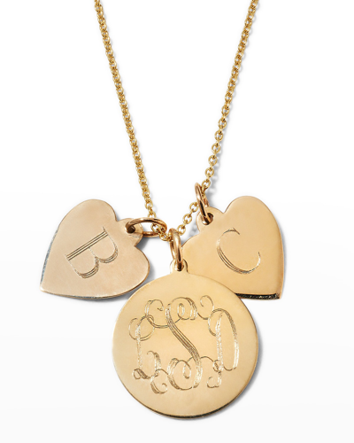 Sarah Chloe Sonya 14k Gold Layered Monogram And Heart Initials Necklace