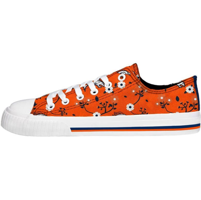 Foco Orange Denver Broncos Flower Canvas Allover Shoes