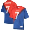 Mitchell & Ness John Elway Orange/royal Denver Broncos Retired Player Name & Number Diagonal Tie-dye In Orange