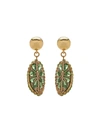 OSCAR DE LA RENTA LIME WEDGE EARRINGS