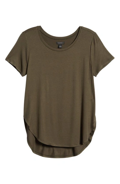 Halogen Shirttail Hem T-shirt In Green Forest