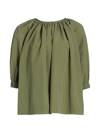 Co Puff-sleeve Blouse In Moss