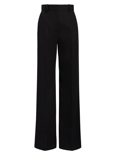 Another Tomorrow High-waisted Wide-leg Pants In Black
