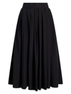 Another Tomorrow Gathered Circle Skirt In Black