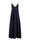 Another Tomorrow Seamed Slip Dress In Navy