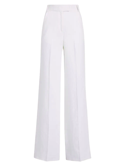 Another Tomorrow Summer Flat-front Trousers In White