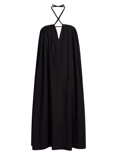Another Tomorrow Strapless Tie-front Dress In Black