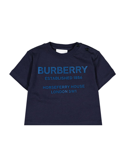 Burberry Baby Boys Blue Cotton T-shirt