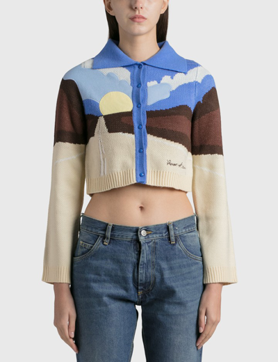 House Of Sunny On The Road Abstract-pattern Knitted Cardigan In Multi