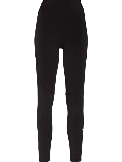 Adidas By Stella Mccartney Logo-print 7/8 Yoga Leggings In Black