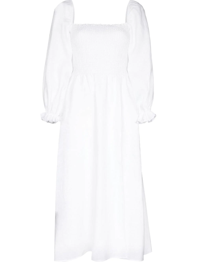 Reformation Gitane Square-neck Midi Dress In White