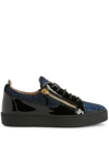 GIUSEPPE ZANOTTI SCALE-PRINT LEATHER SNEAKERS