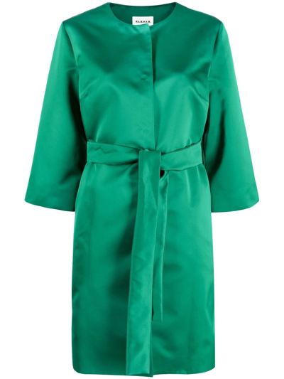 P.a.r.o.s.h Tie-fastening Oversized Coat In Green