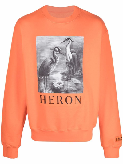 Heron Preston Orange Cotton Heron Sweatshirt