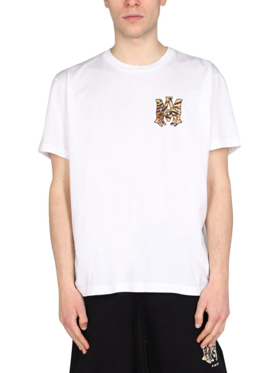 Amiri Men's  White Other Materials T Shirt In Blue