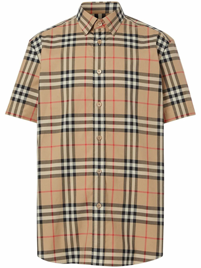 Burberry Caxton Short-sleeved Shirt In Beige
