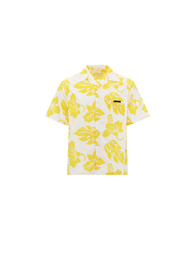 Prada Shirt In Bianco+giallo