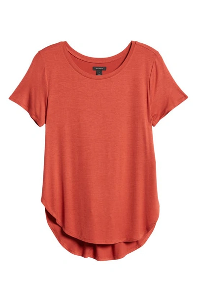 Halogen Shirttail Hem T-shirt In Rust Spice