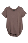 Halogen Shirttail Hem T-shirt In Brown Ash