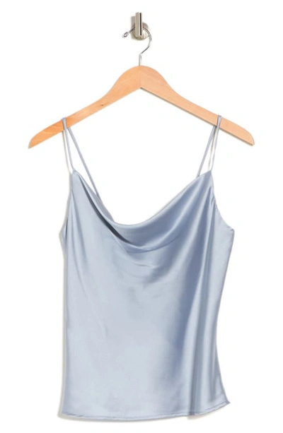 Renee C Satin Cowl Neck Camisole In Steel Blue